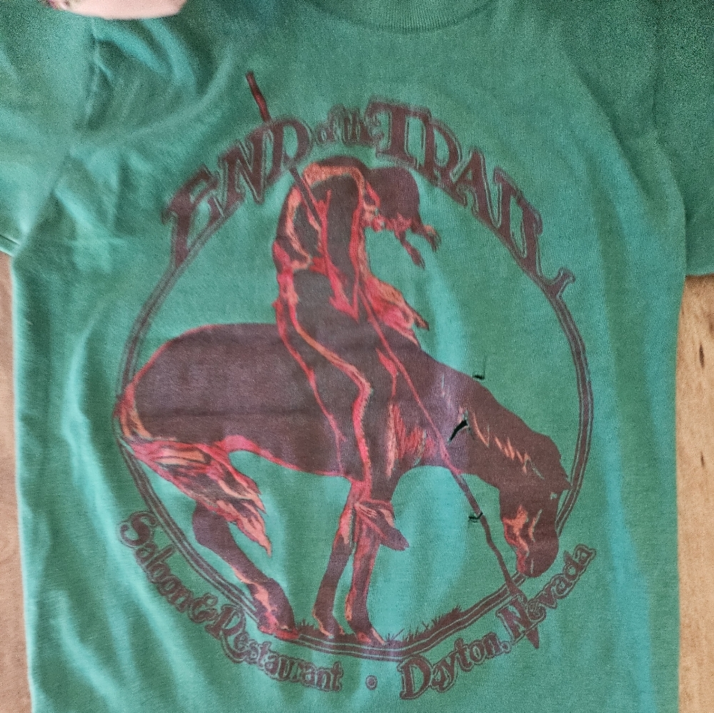 Green Graphic T-Shirt with Horse Design